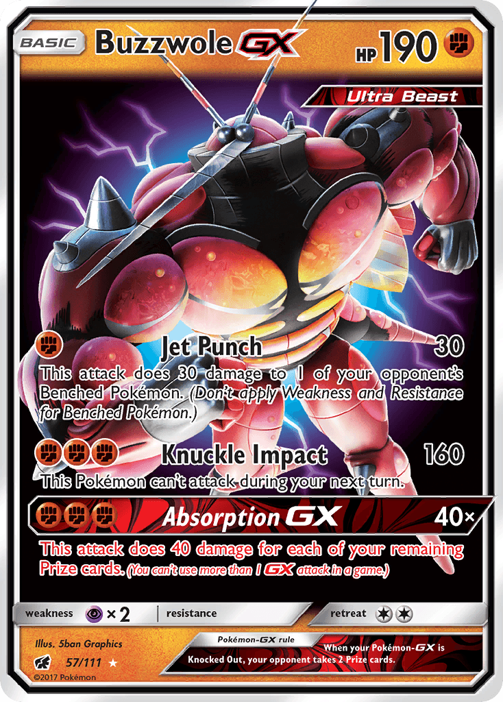 Buzzwole-GX, kortbilde fra pokemontcg.io