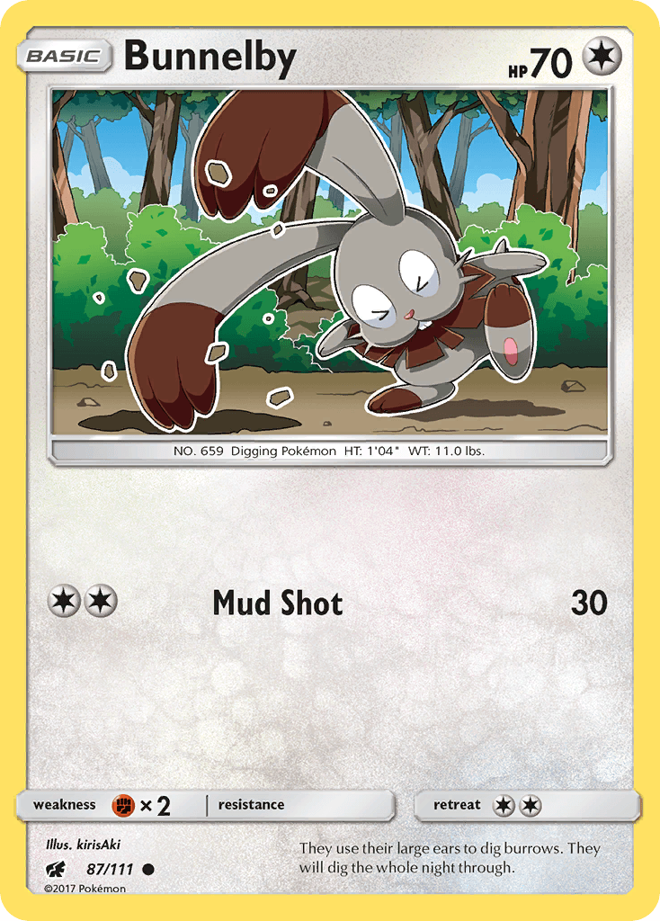 Bunnelby, kortbilde fra pokemontcg.io