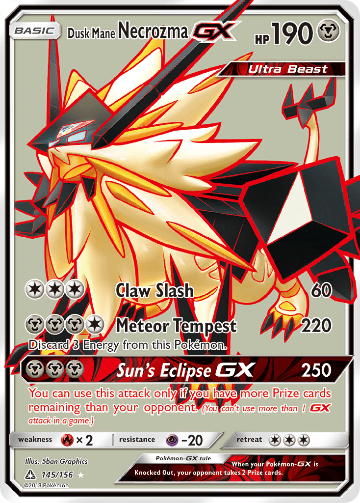 Dusk Mane Necrozma-GX, kortbilde fra pokemontcg.io