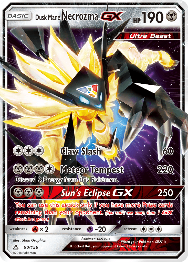 Dusk Mane Necrozma-GX, kortbilde fra pokemontcg.io