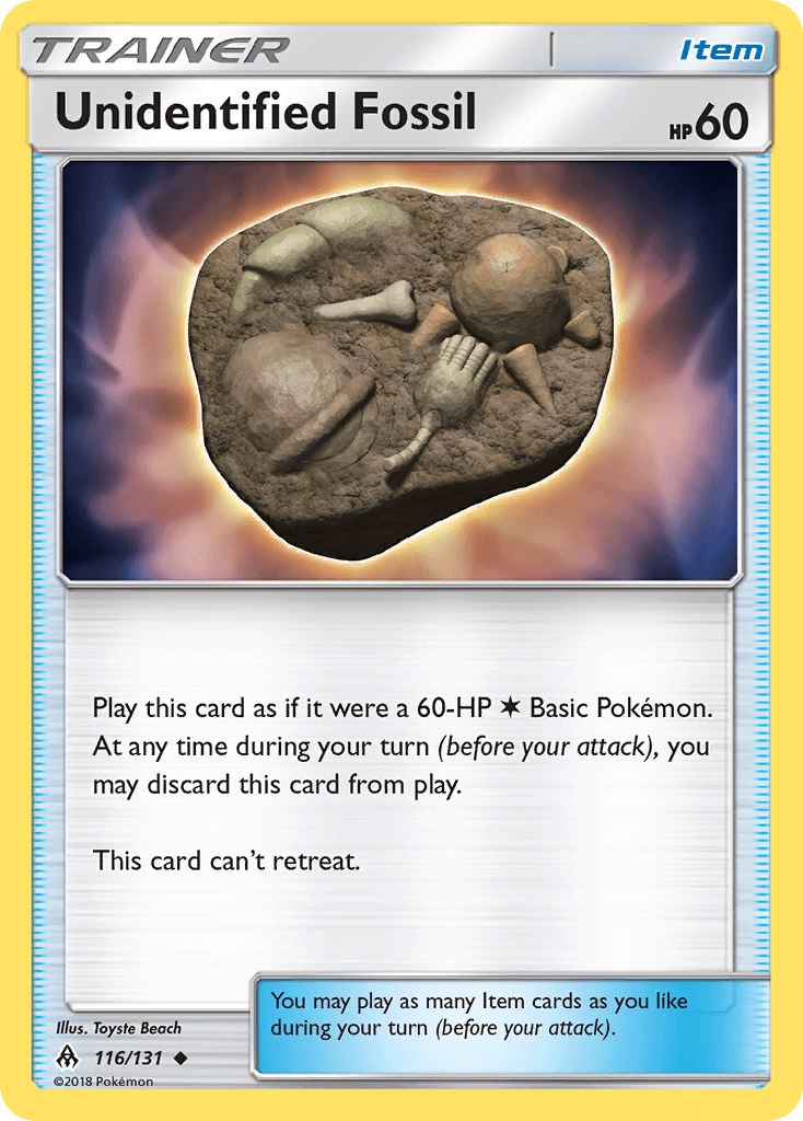 Unidentified Fossil, kortbilde fra pokemontcg.io