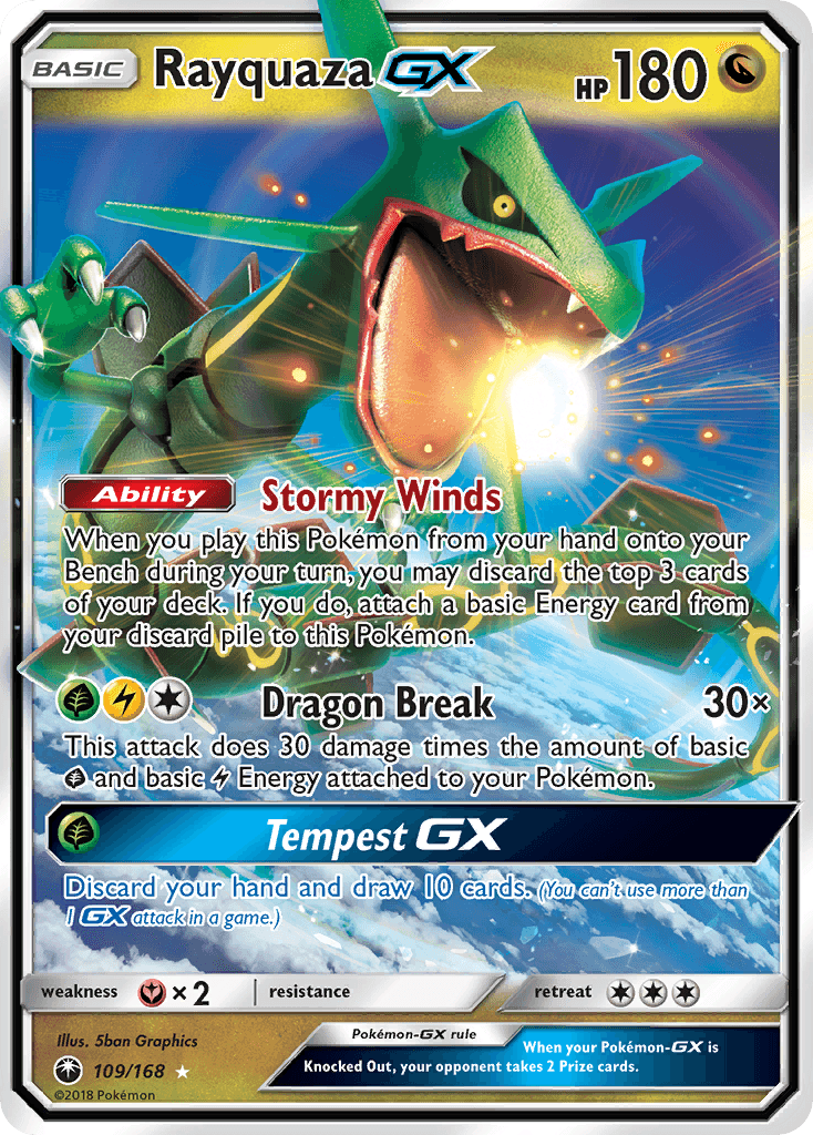 Rayquaza-GX, kortbilde fra pokemontcg.io