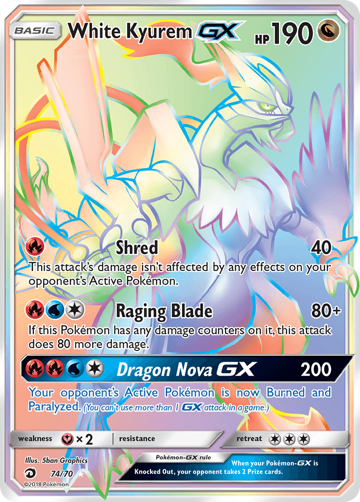 White Kyurem-GX, kortbilde fra pokemontcg.io