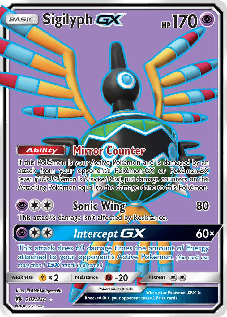 Sigilyph-GX, kortbilde fra pokemontcg.io