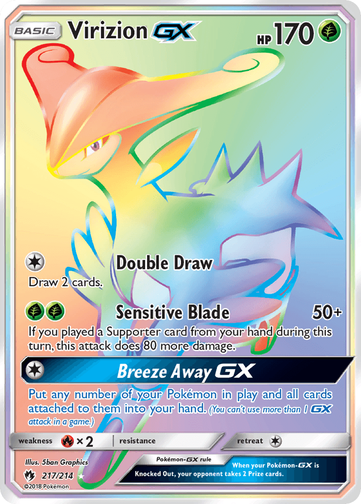 Virizion-GX, kortbilde fra pokemontcg.io