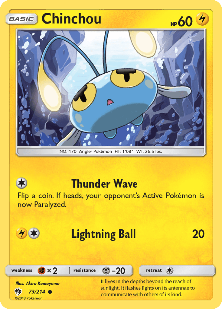 Chinchou, kortbilde fra pokemontcg.io