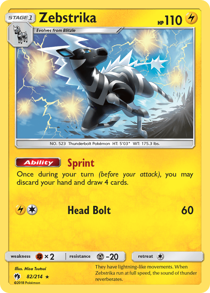 Zebstrika, kortbilde fra pokemontcg.io