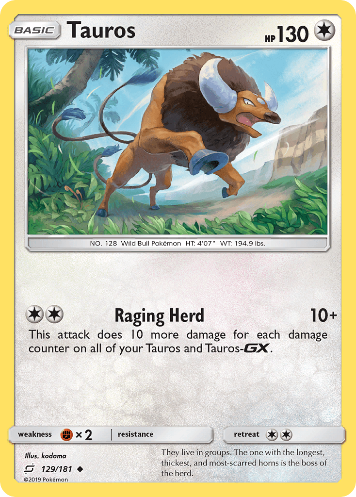 Tauros, kortbilde fra pokemontcg.io