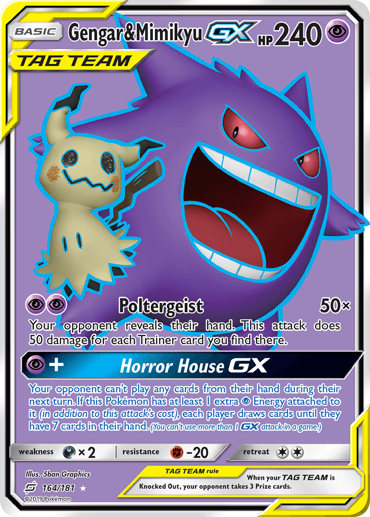 Gengar & Mimikyu-GX, kortbilde fra pokemontcg.io