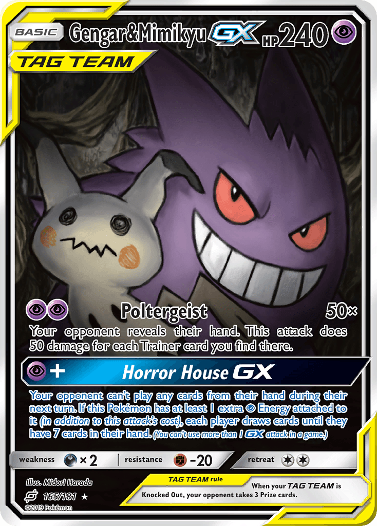 Gengar & Mimikyu-GX, kortbilde fra pokemontcg.io