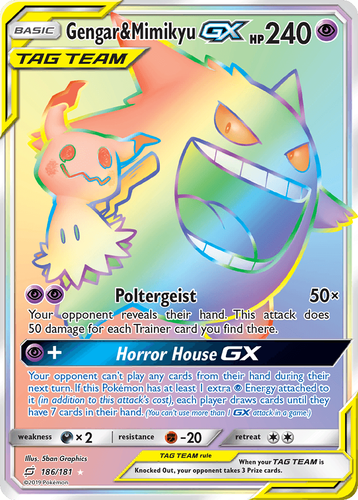 Gengar & Mimikyu-GX, kortbilde fra pokemontcg.io