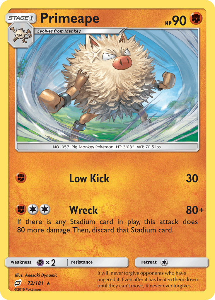 Primeape, kortbilde fra pokemontcg.io