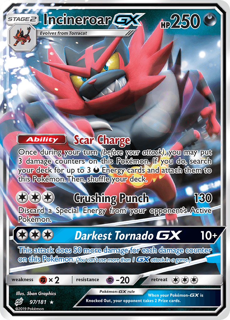 Incineroar-GX, kortbilde fra pokemontcg.io