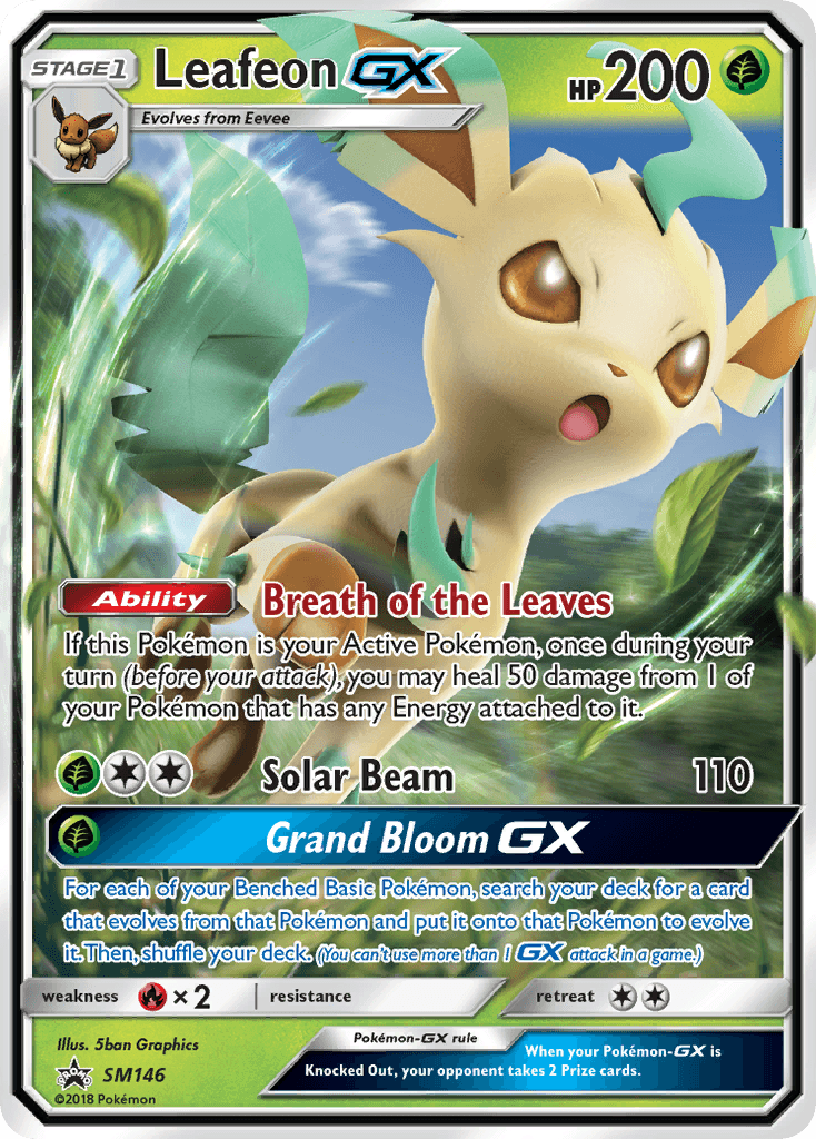 Leafeon-GX, kortbilde fra pokemontcg.io