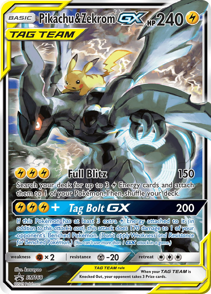 Pikachu & Zekrom-GX, kortbilde fra pokemontcg.io