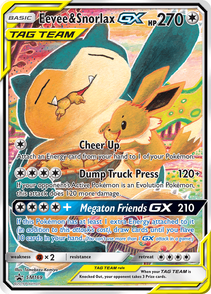 Eevee & Snorlax-GX, kortbilde fra pokemontcg.io