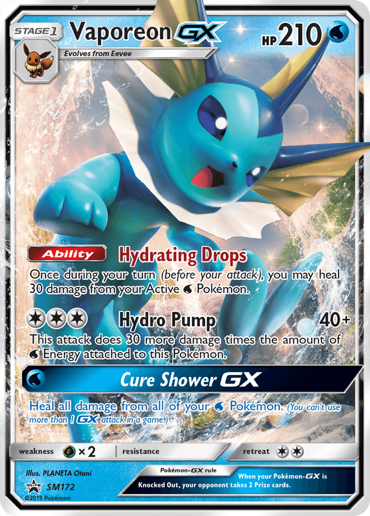 Vaporeon-GX, kortbilde fra pokemontcg.io