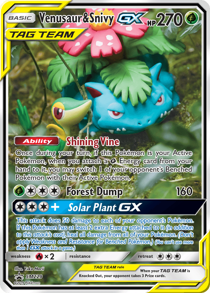 Venusaur & Snivy-GX, kortbilde fra pokemontcg.io