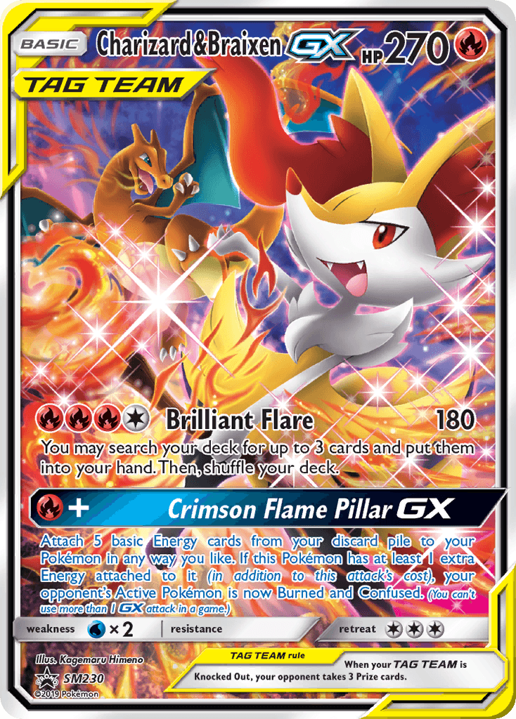 Charizard & Braixen-GX, kortbilde fra pokemontcg.io