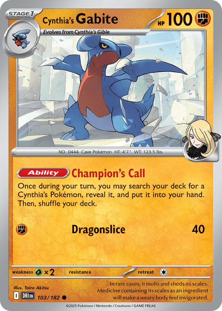Cynthia's Gabite, kortbilde fra pokemontcg.io