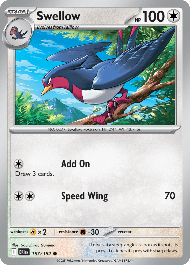 Swellow, kortbilde fra pokemontcg.io