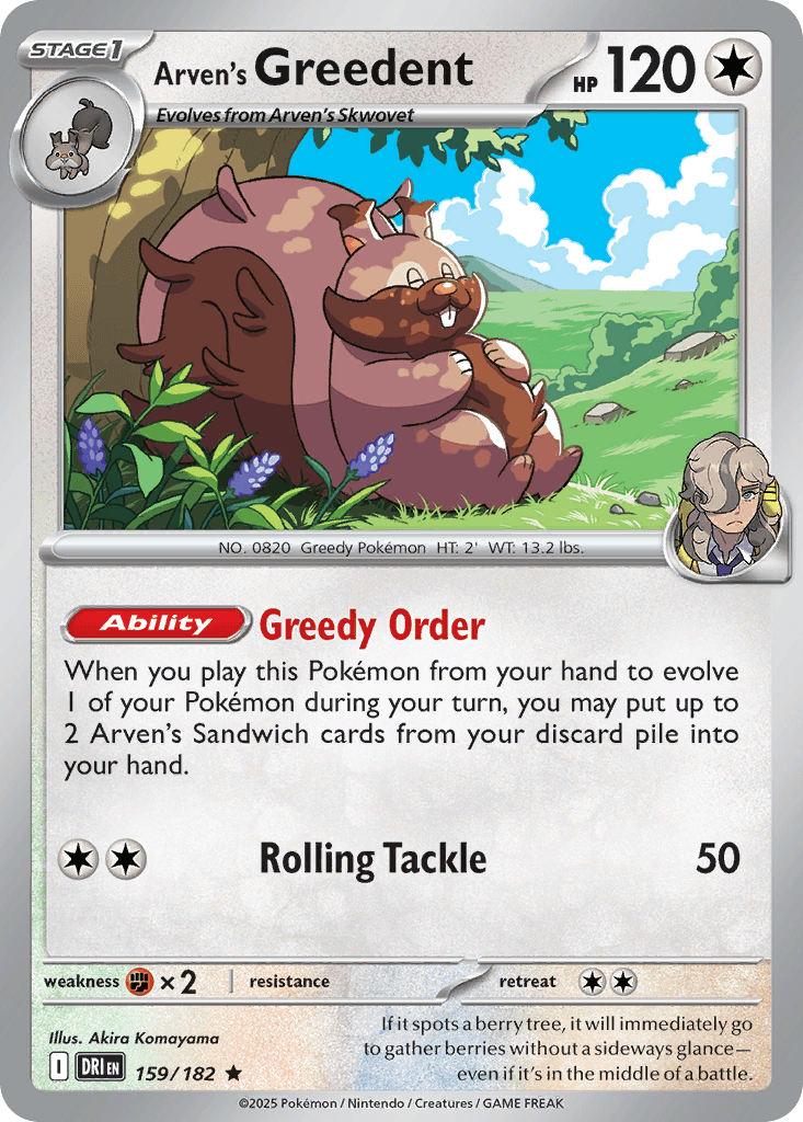 Arven's Greedent, kortbilde fra pokemontcg.io