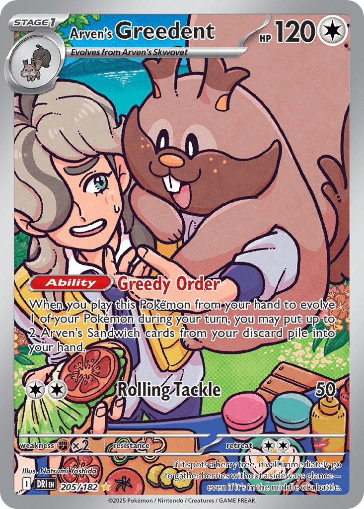 Arven's Greedent, kortbilde fra pokemontcg.io