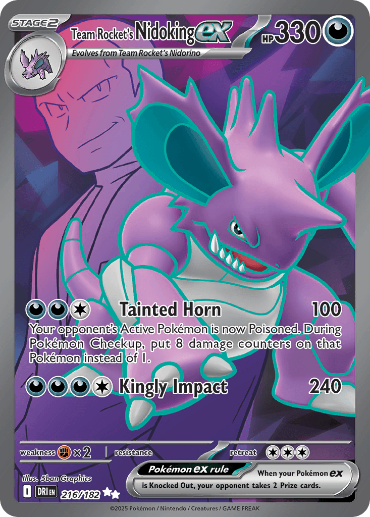 Team Rocket's Nidoking ex, kortbilde fra pokemontcg.io