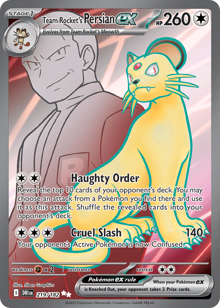 Team Rocket's Persian ex, kortbilde fra pokemontcg.io