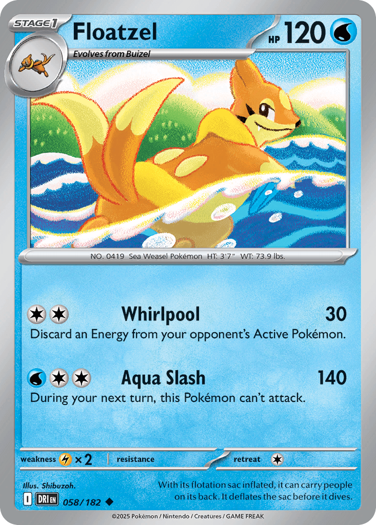 Floatzel, kortbilde fra pokemontcg.io