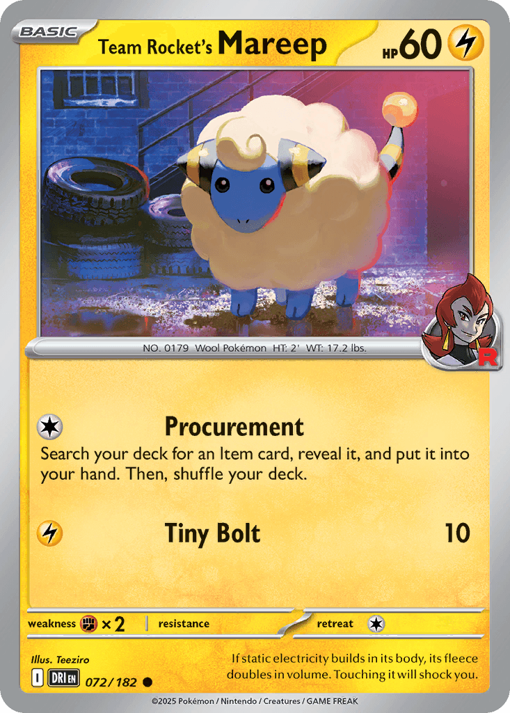 Team Rocket's Mareep, kortbilde fra pokemontcg.io