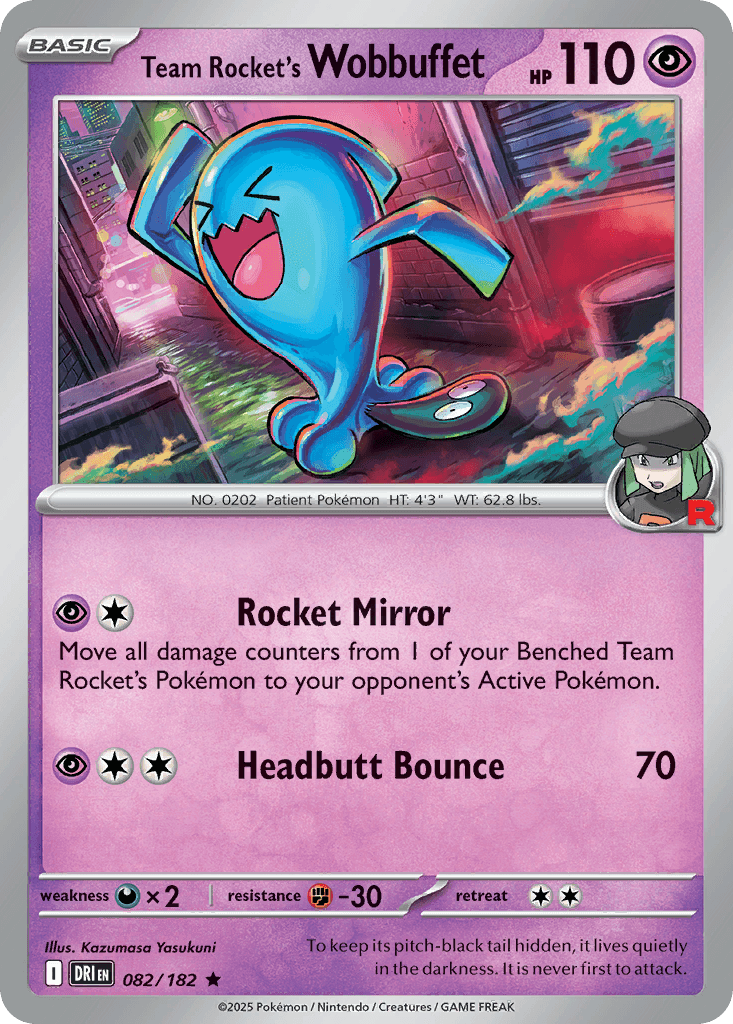 Team Rocket's Wobbuffet, kortbilde fra pokemontcg.io