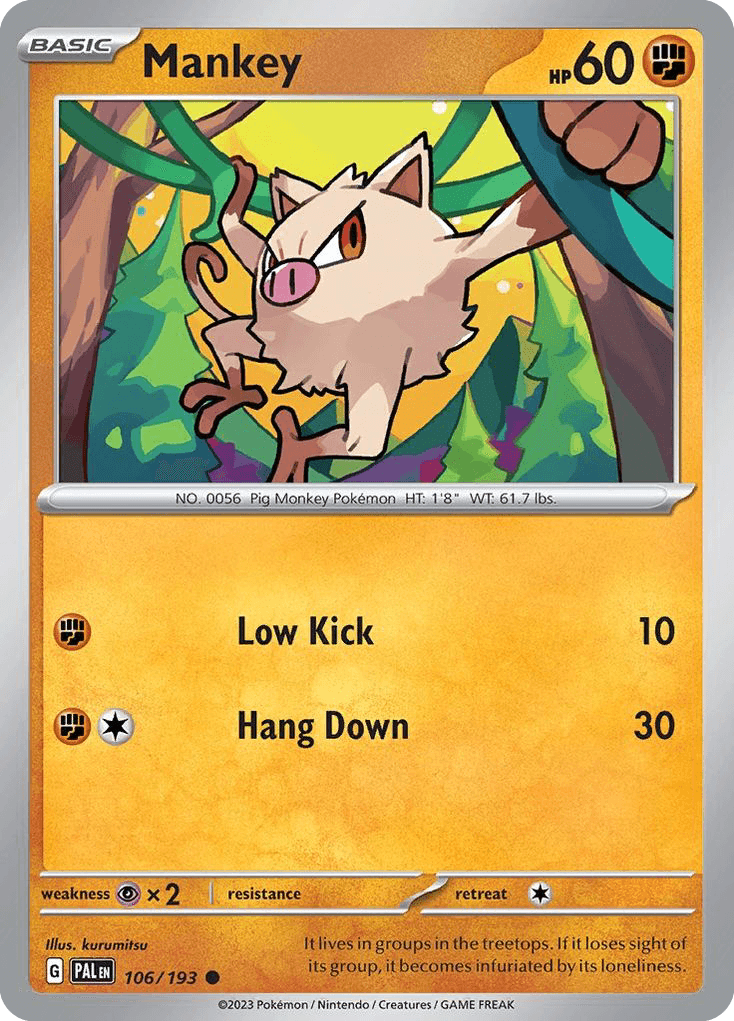 Mankey, kortbilde fra pokemontcg.io