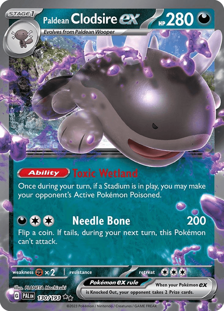 Paldean Clodsire ex, kortbilde fra pokemontcg.io