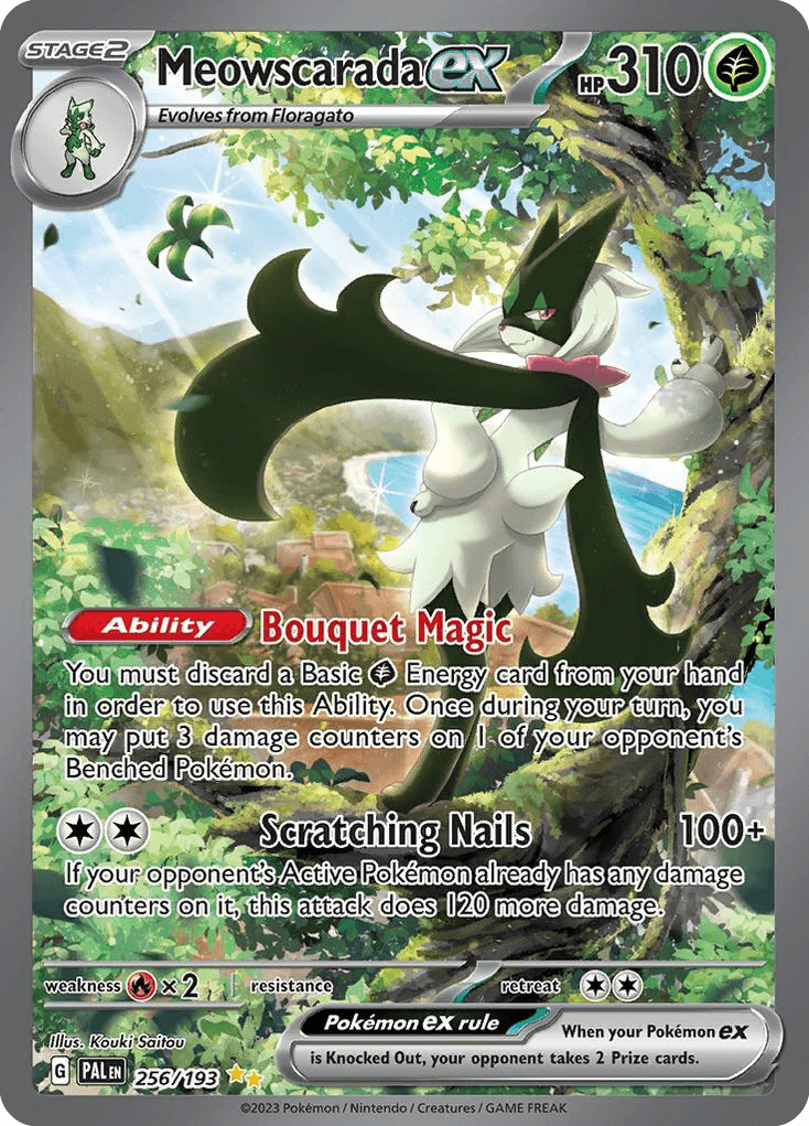 Meowscarada ex, kortbilde fra pokemontcg.io