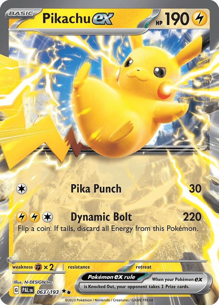 Pikachu ex, kortbilde fra pokemontcg.io