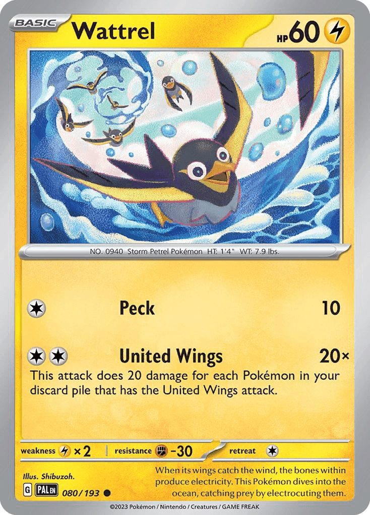 Wattrel, kortbilde fra pokemontcg.io