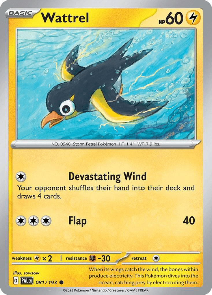 Wattrel, kortbilde fra pokemontcg.io