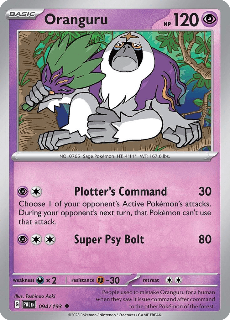 Oranguru, kortbilde fra pokemontcg.io