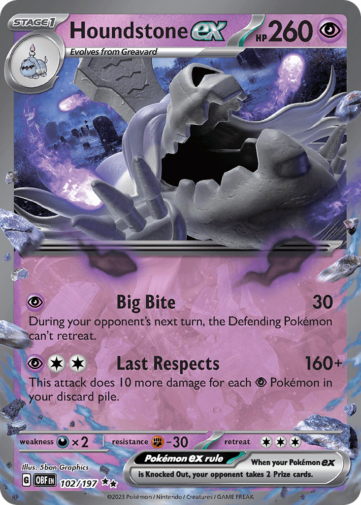 Houndstone ex, kortbilde fra pokemontcg.io
