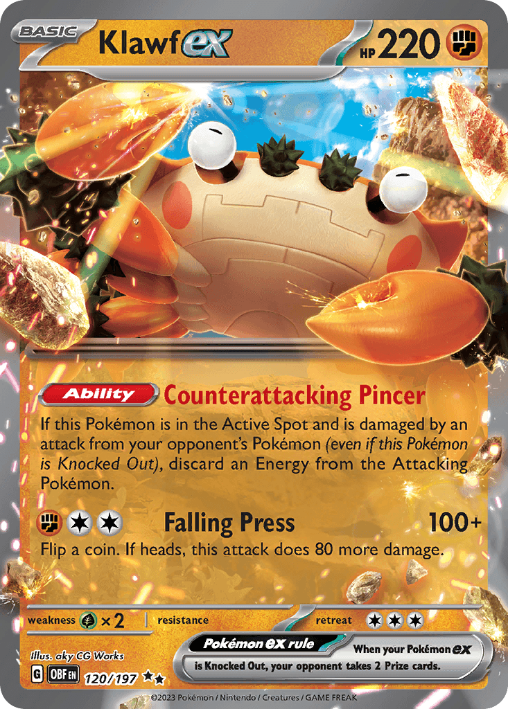 Klawf ex, kortbilde fra pokemontcg.io
