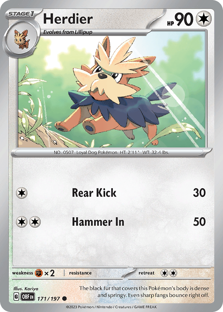 Herdier, kortbilde fra pokemontcg.io
