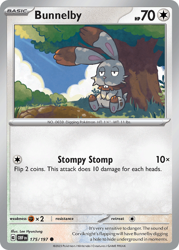Bunnelby, kortbilde fra pokemontcg.io
