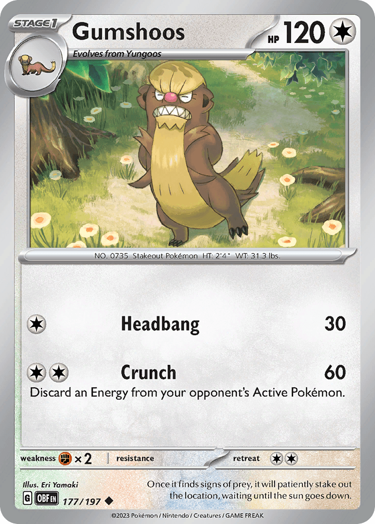 Gumshoos, kortbilde fra pokemontcg.io
