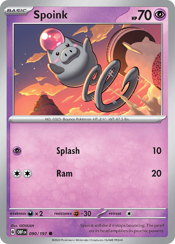 Spoink, kortbilde fra pokemontcg.io