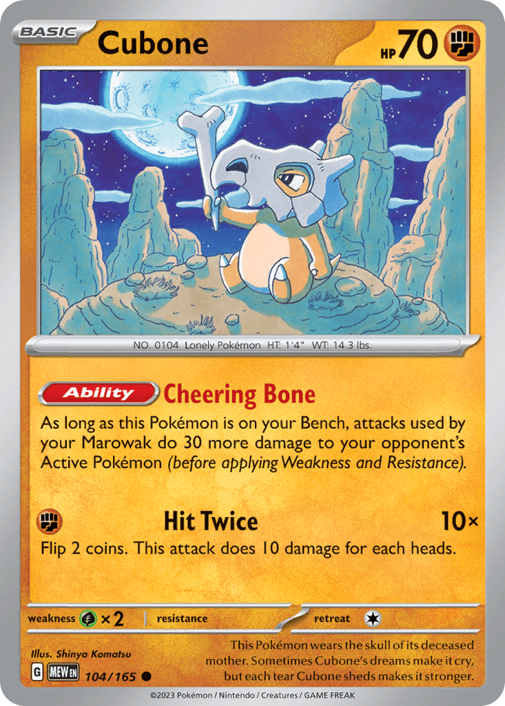 Cubone, kortbilde fra pokemontcg.io