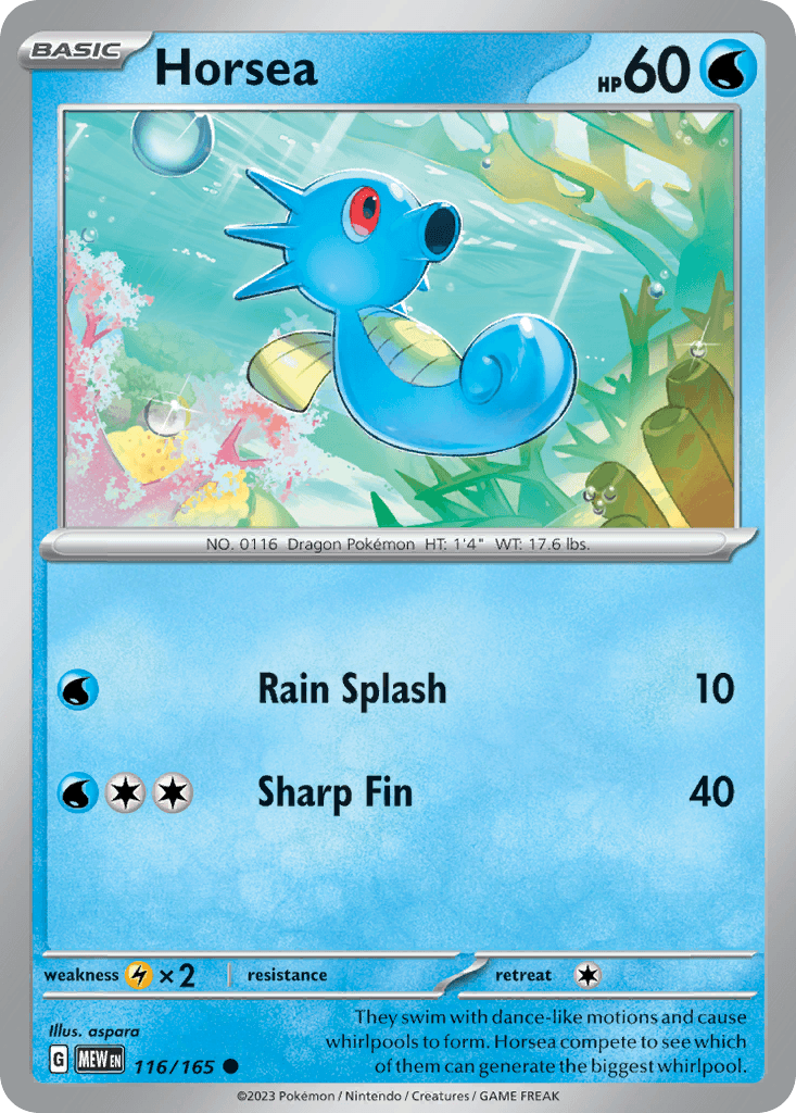 Horsea, kortbilde fra pokemontcg.io