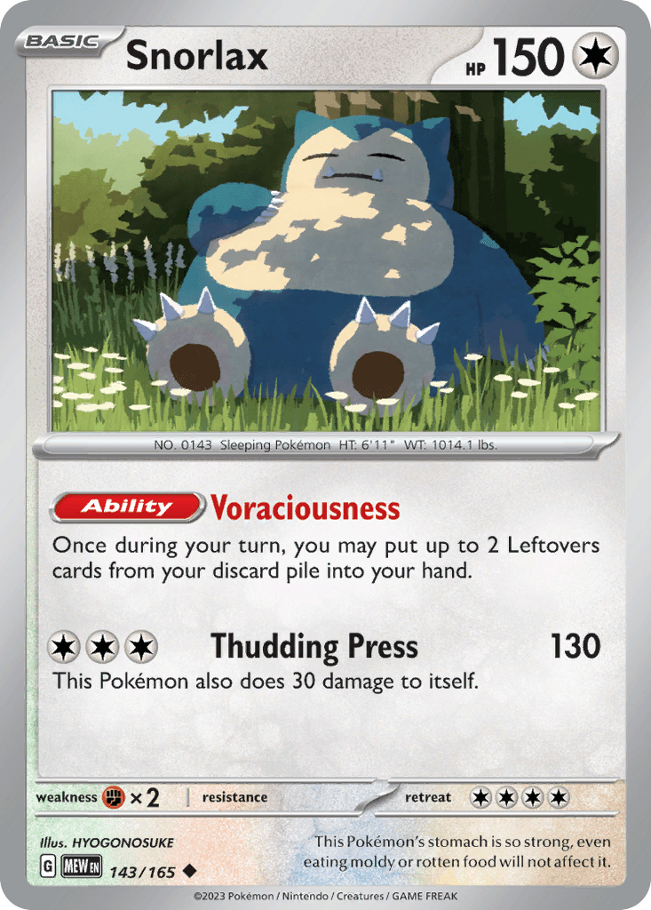 Snorlax, kortbilde fra pokemontcg.io