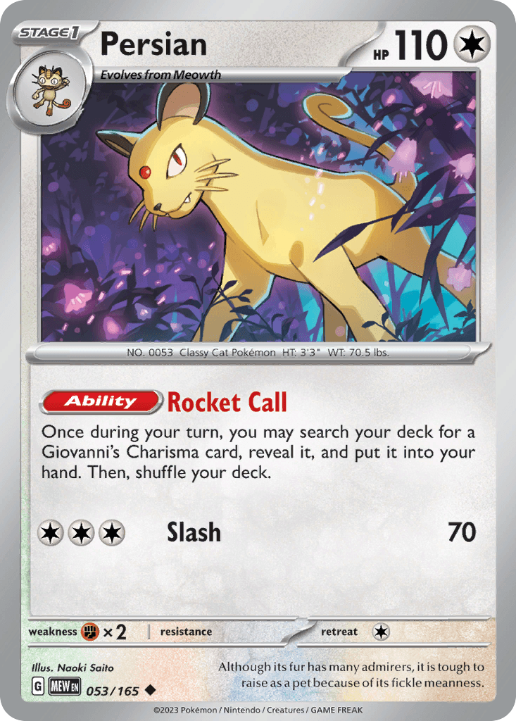 Persian, kortbilde fra pokemontcg.io