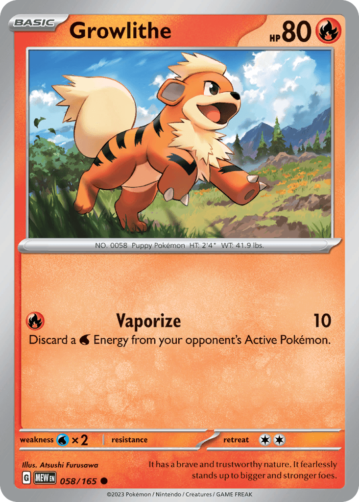Growlithe, kortbilde fra pokemontcg.io